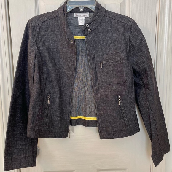 ELLIOTT LAUREN Black Denim Jacket - Picture 6 of 14